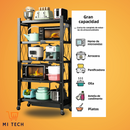 2 unidad Estantería Metálica Plegable con Ruedas –  Negro y Blanco